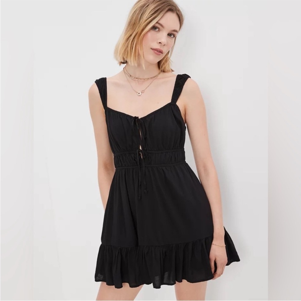AE Silky Tie-Front Mini Dress